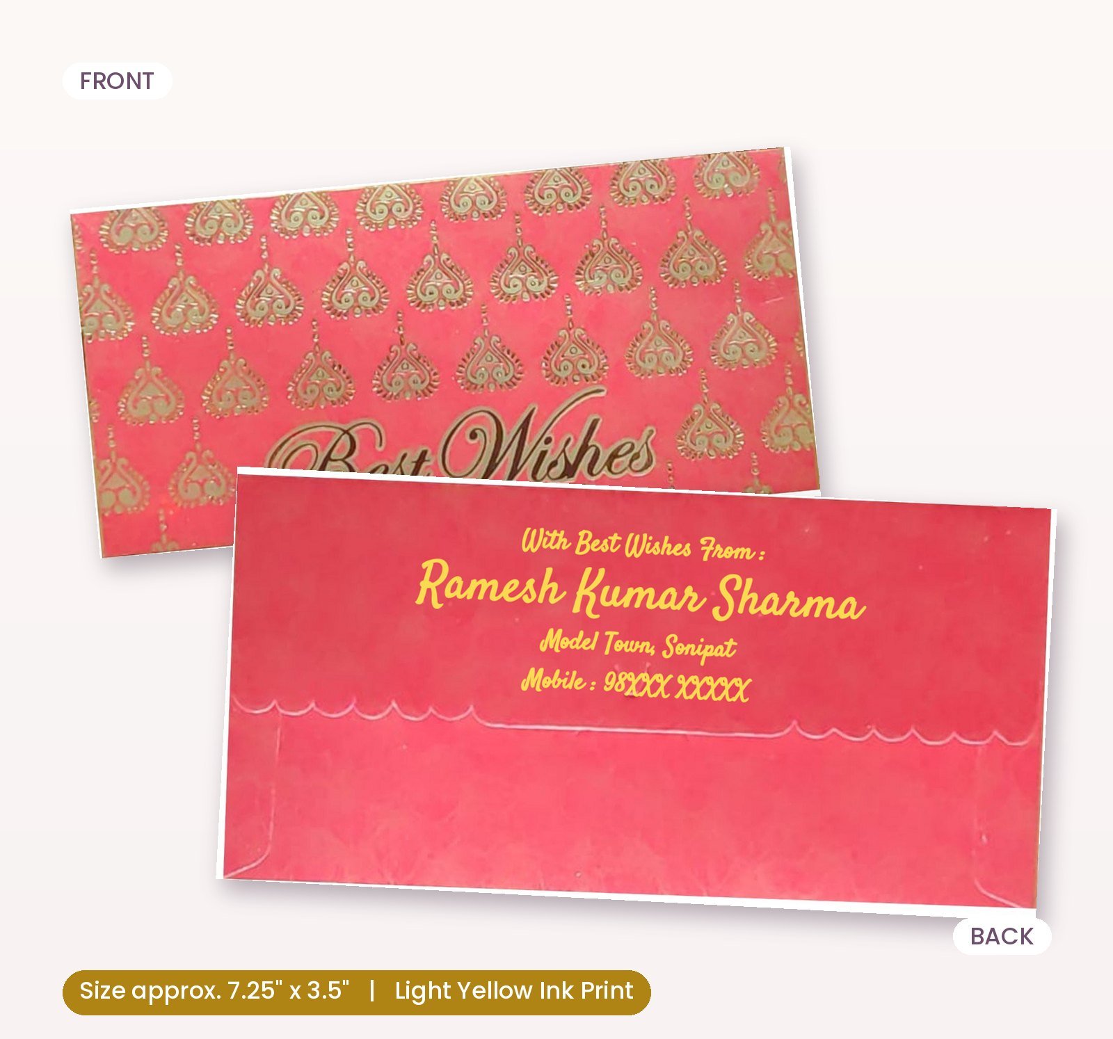 Red Colour Designer Shagun Wedding Envelope