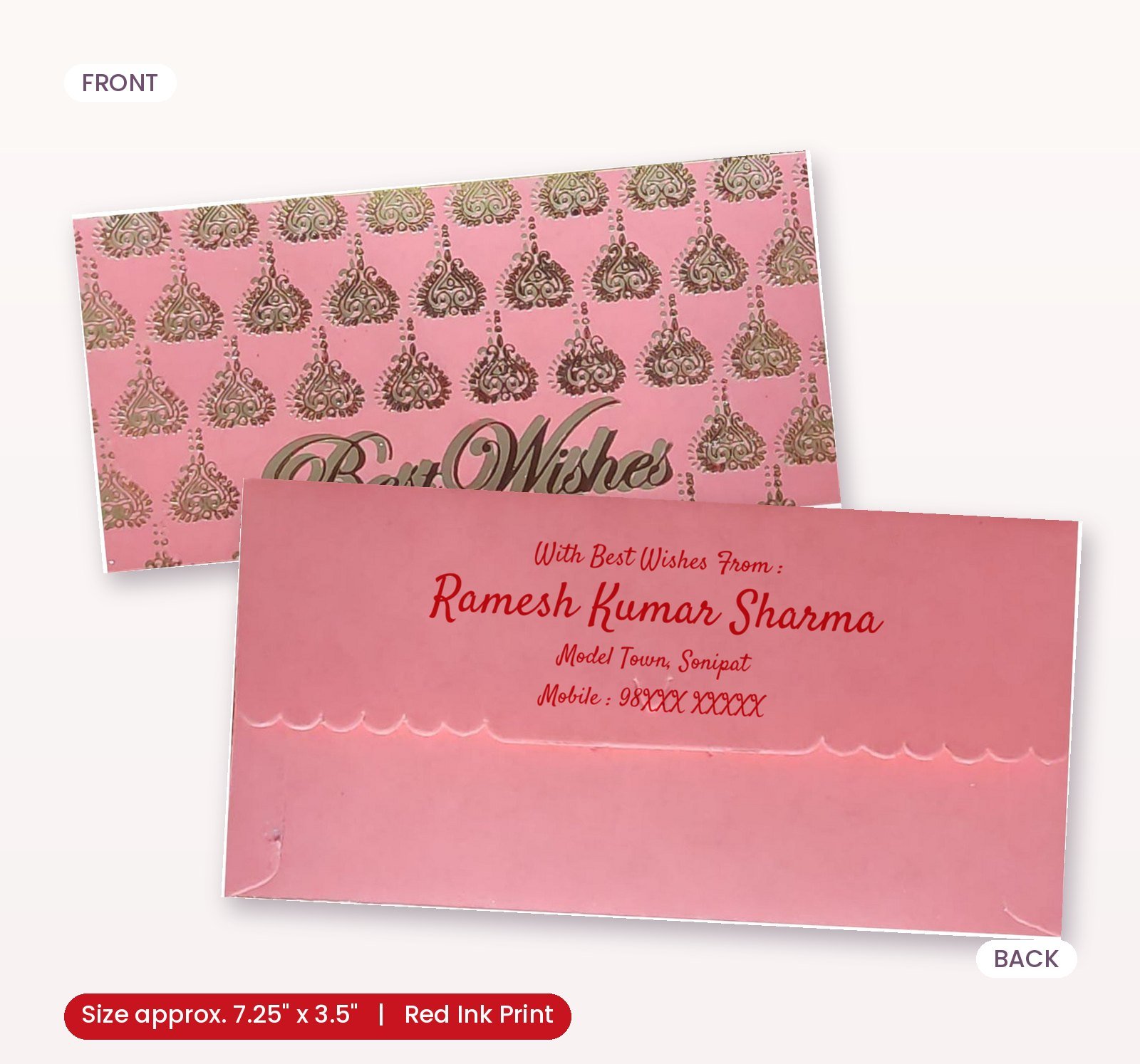 Pink Colour Designer Shagun Wedding Envelope
