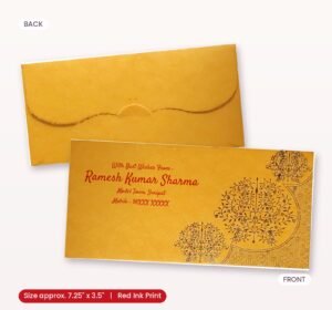 Yellow Colour Designer Shagun Wedding Envelope