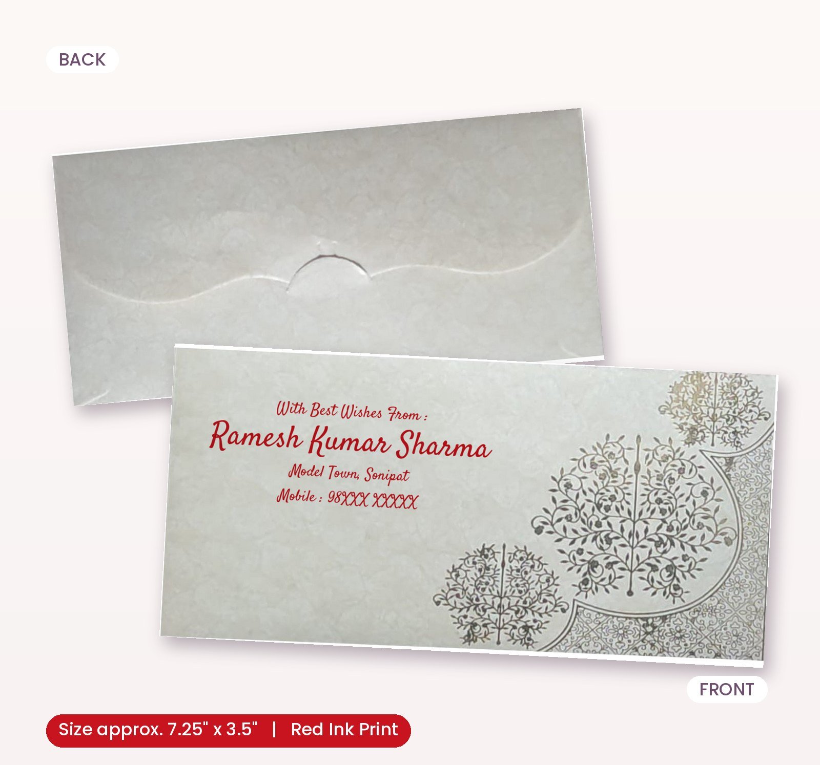 Cream Colour Designer Shagun Wedding Envelope