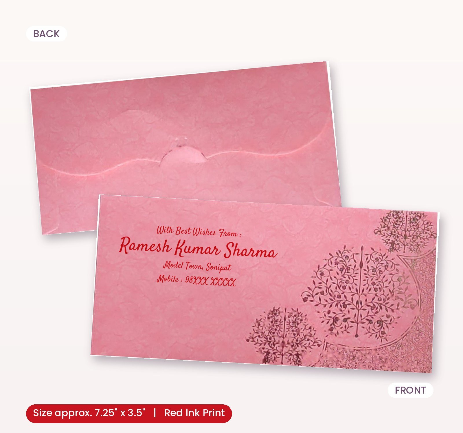 Pink Colour Designer Shagun Wedding Envelope