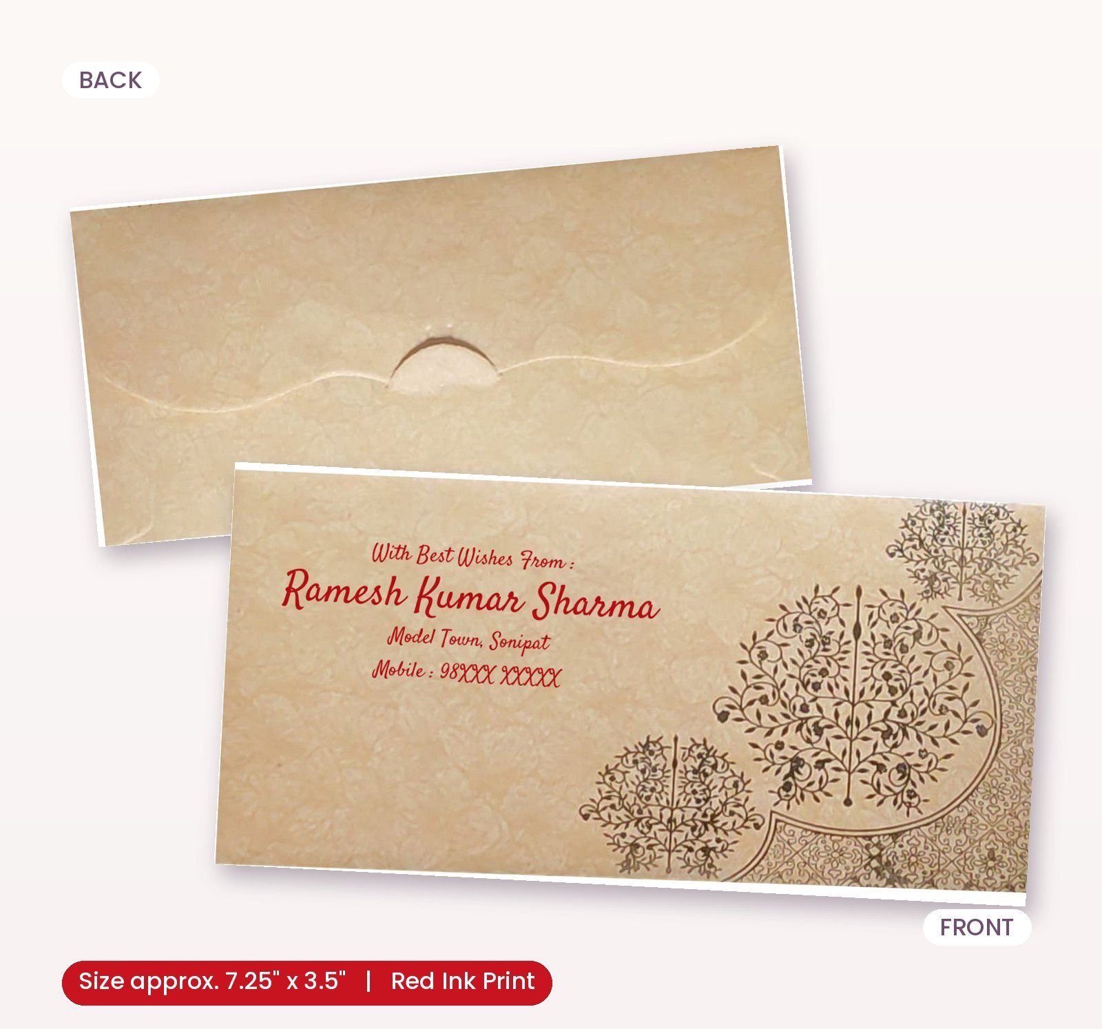 Brown Colour Designer Shagun Wedding Envelope