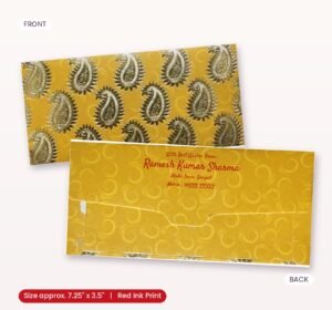 Yellow Colour Designer Shagun Wedding Envelope