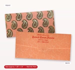 Orange Colour Designer Shagun Wedding Envelope