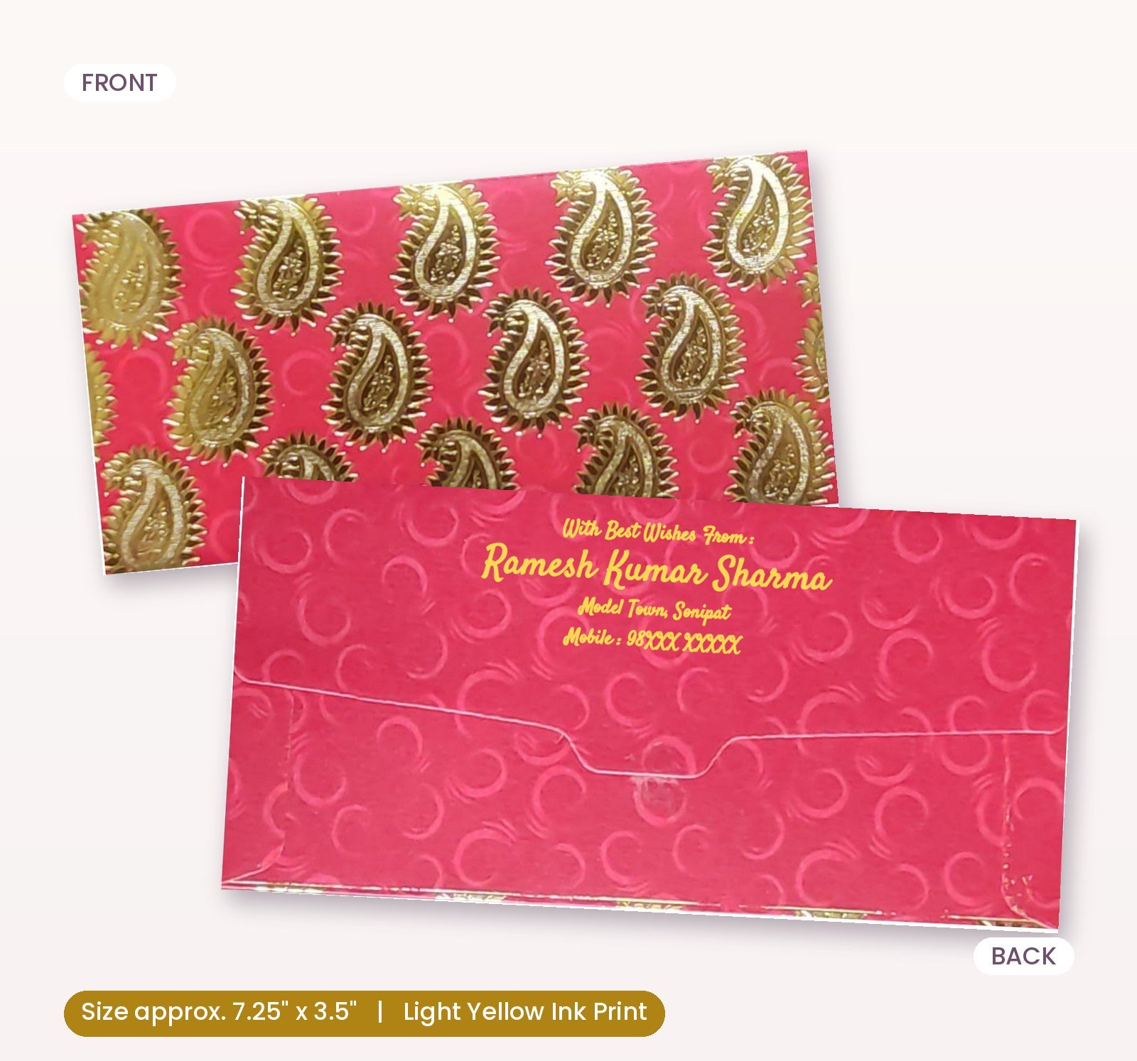 Red Colour Designer Shagun Wedding Envelope