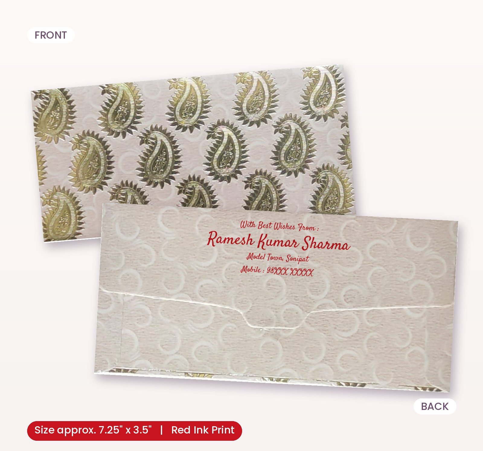 Pink Colour Designer Shagun Wedding Envelope