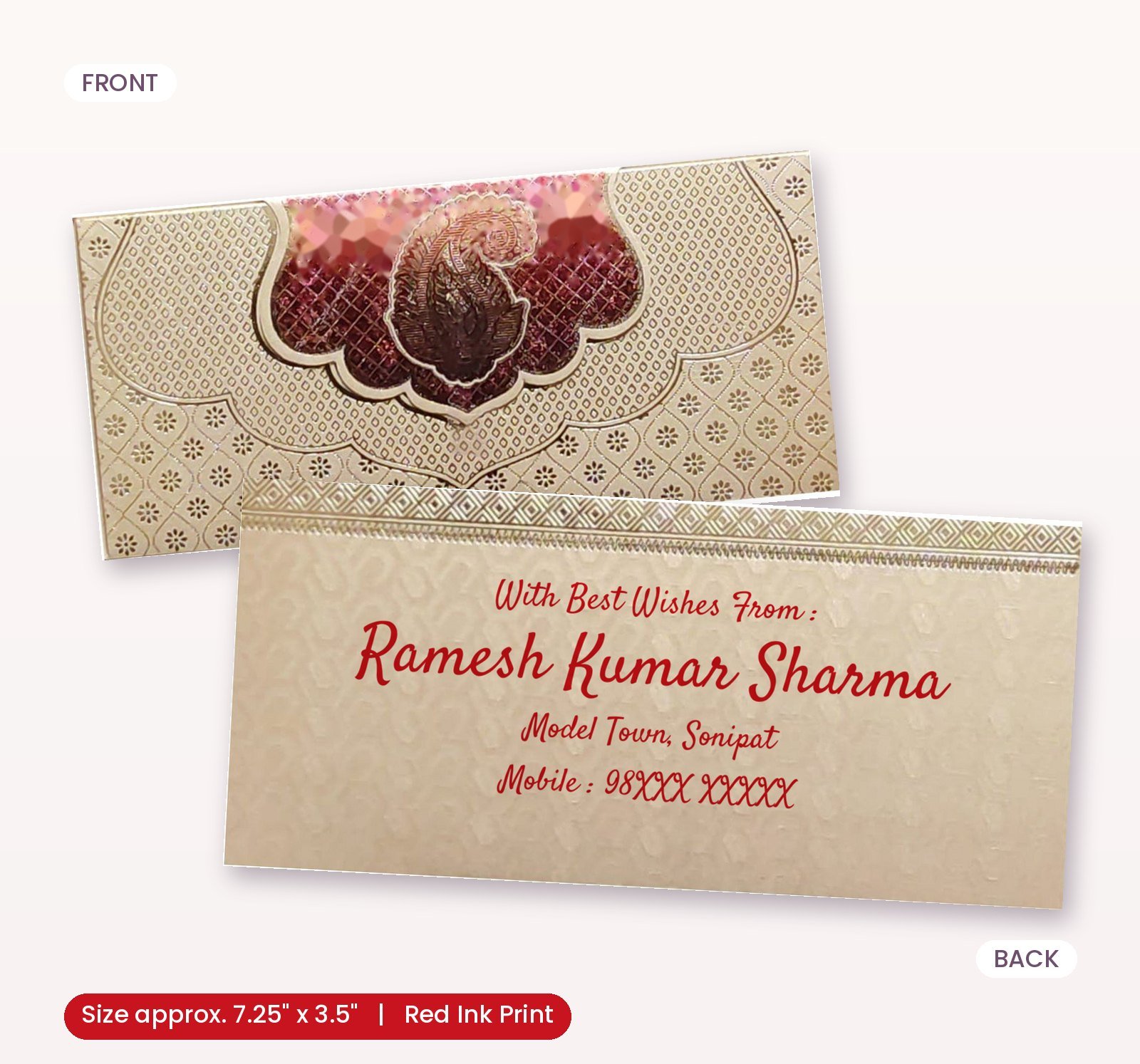Brown Colour Designer Shagun Wedding Envelope