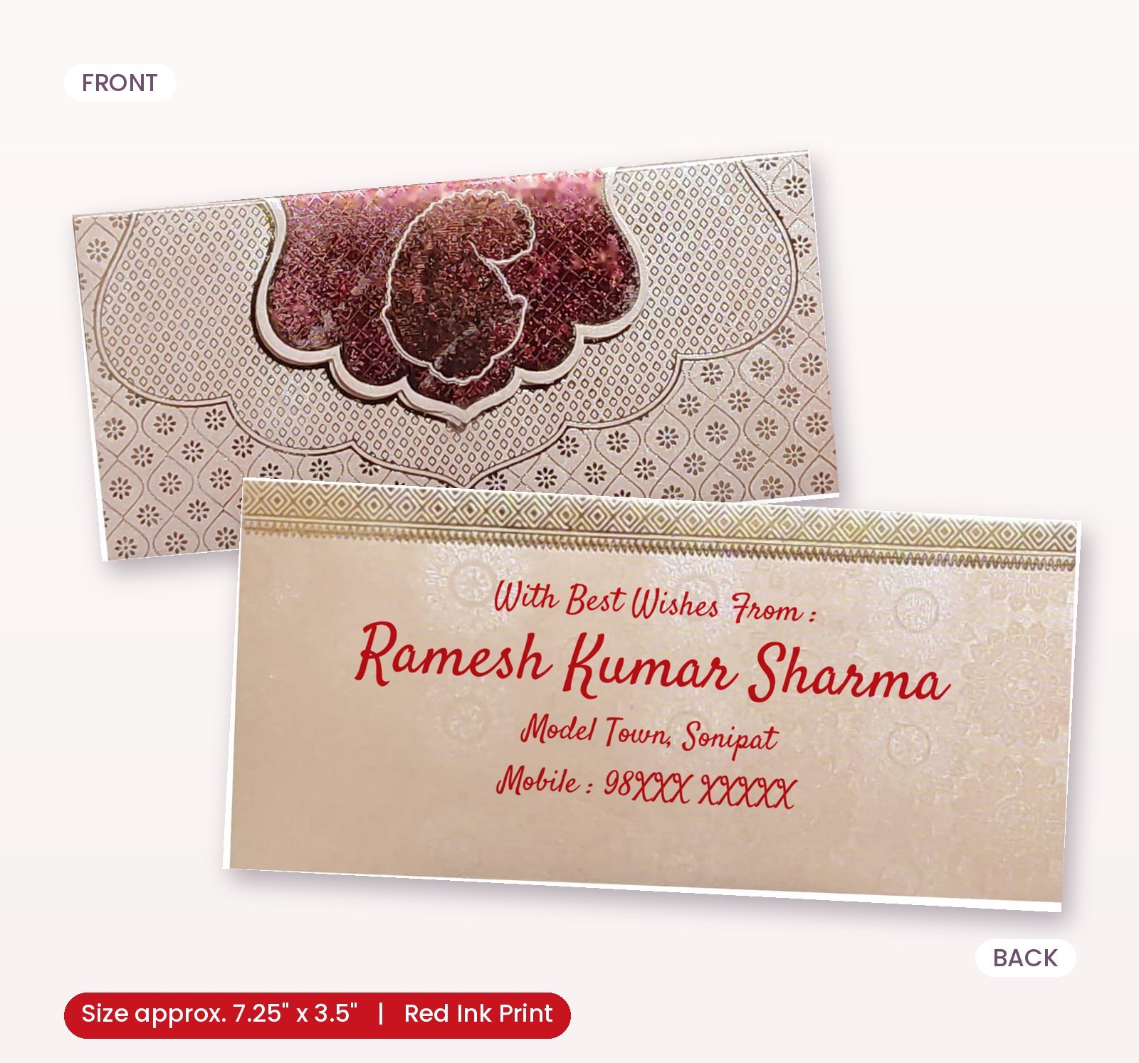 Grey Colour Designer Shagun Wedding Envelope