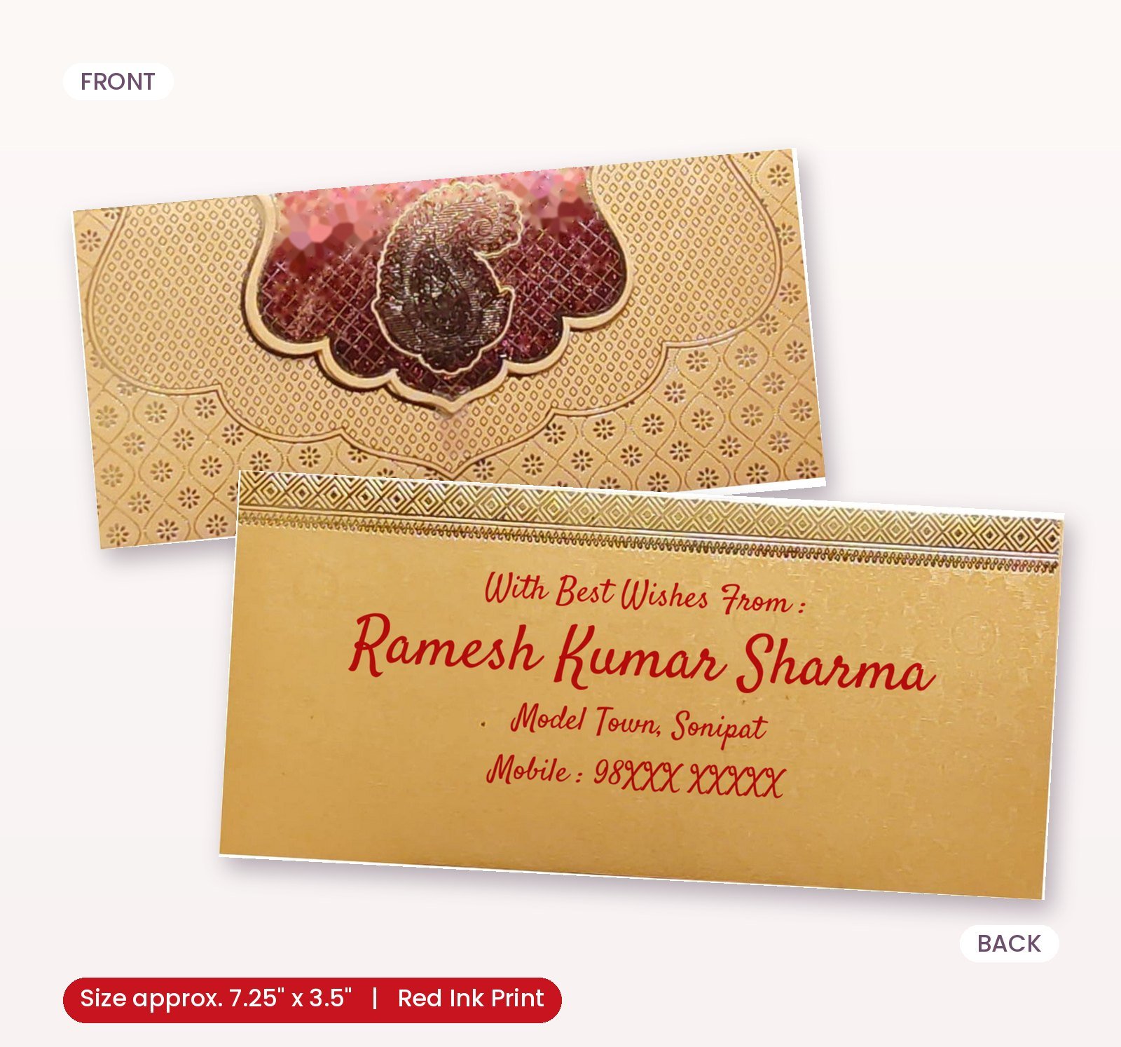 Yellow Colour Designer Shagun Wedding Envelope