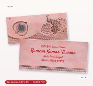 Pink Colour Fancy Wedding Shagun Gift Money Envelopes/ Lifafa with coin | Online Customized with Name printed
