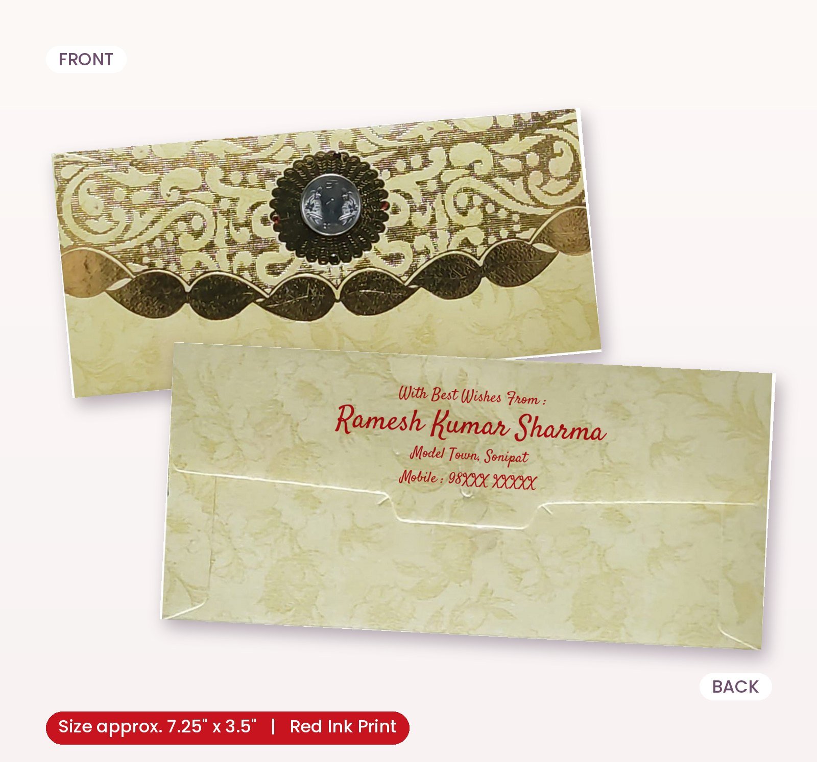 Green Colour Fancy Wedding Shagun Gift Money Envelopes/ Lifafa with coin | Online Customized with Name printed