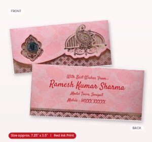 Pink Colour Fancy Wedding Shagun Gift Money Envelopes/ Lifafa with coin | Online Customized with Name printed