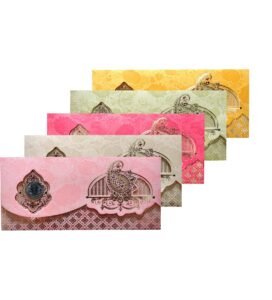 Multicolor Fancy Wedding Shagun Gift Money Envelopes/ Lifafa with coin | Online Customized with Name printed