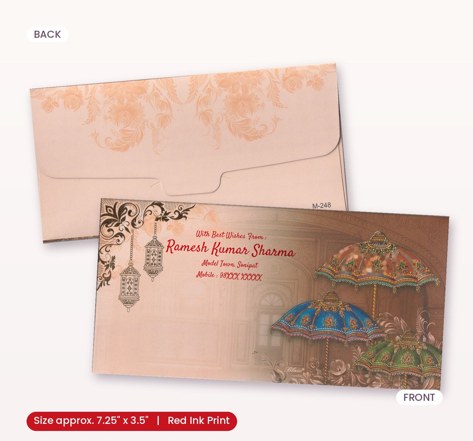 Premium Finish Designer Shagun Wedding Envelope