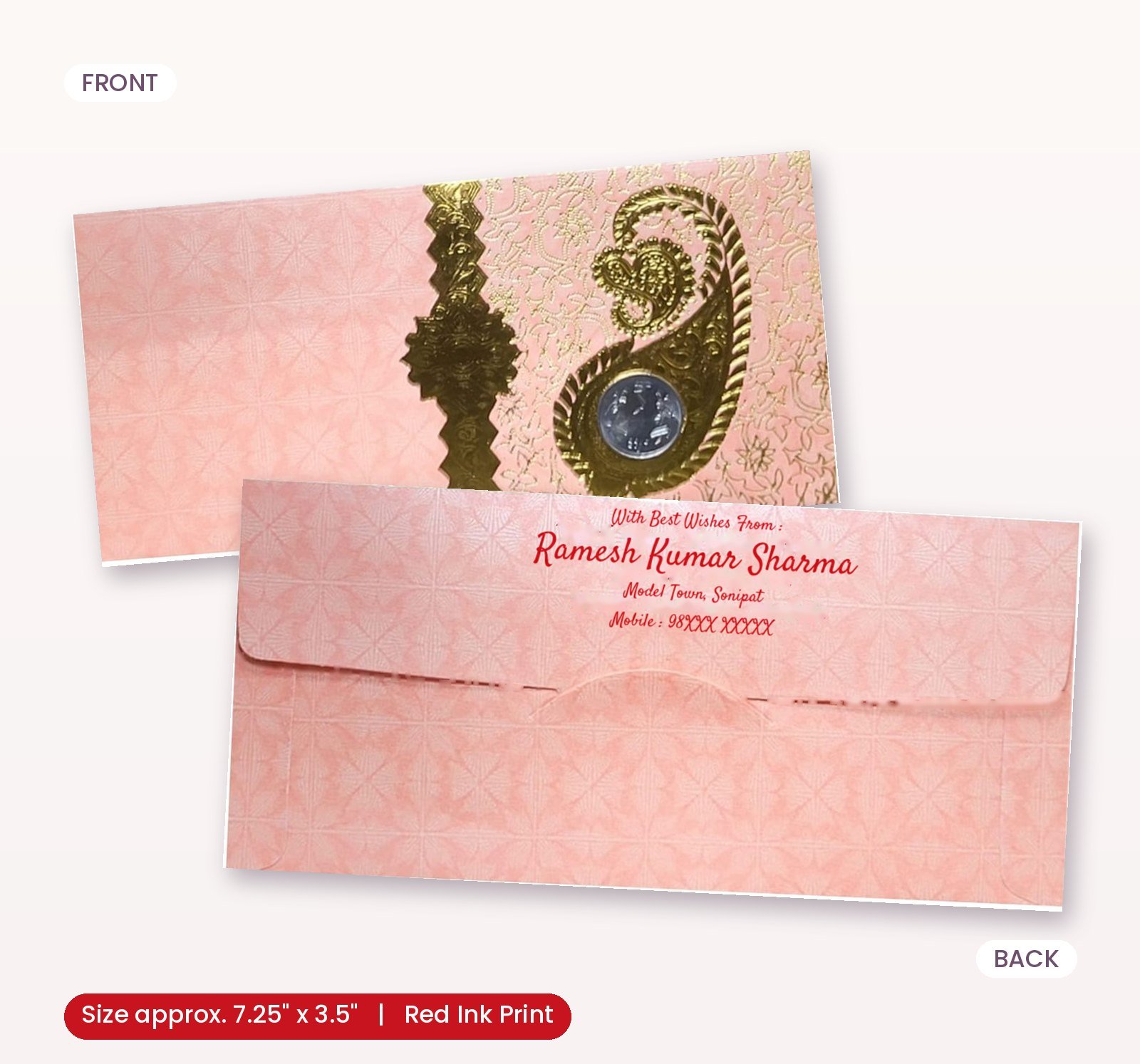 Beautifully Designed, Perfectly Crafted Shagun Envelopes pink colour