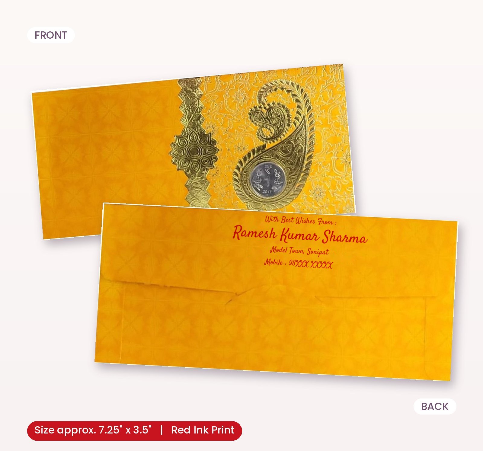 Beautifully Designed, Perfectly Crafted Shagun Envelopes yellow colour
