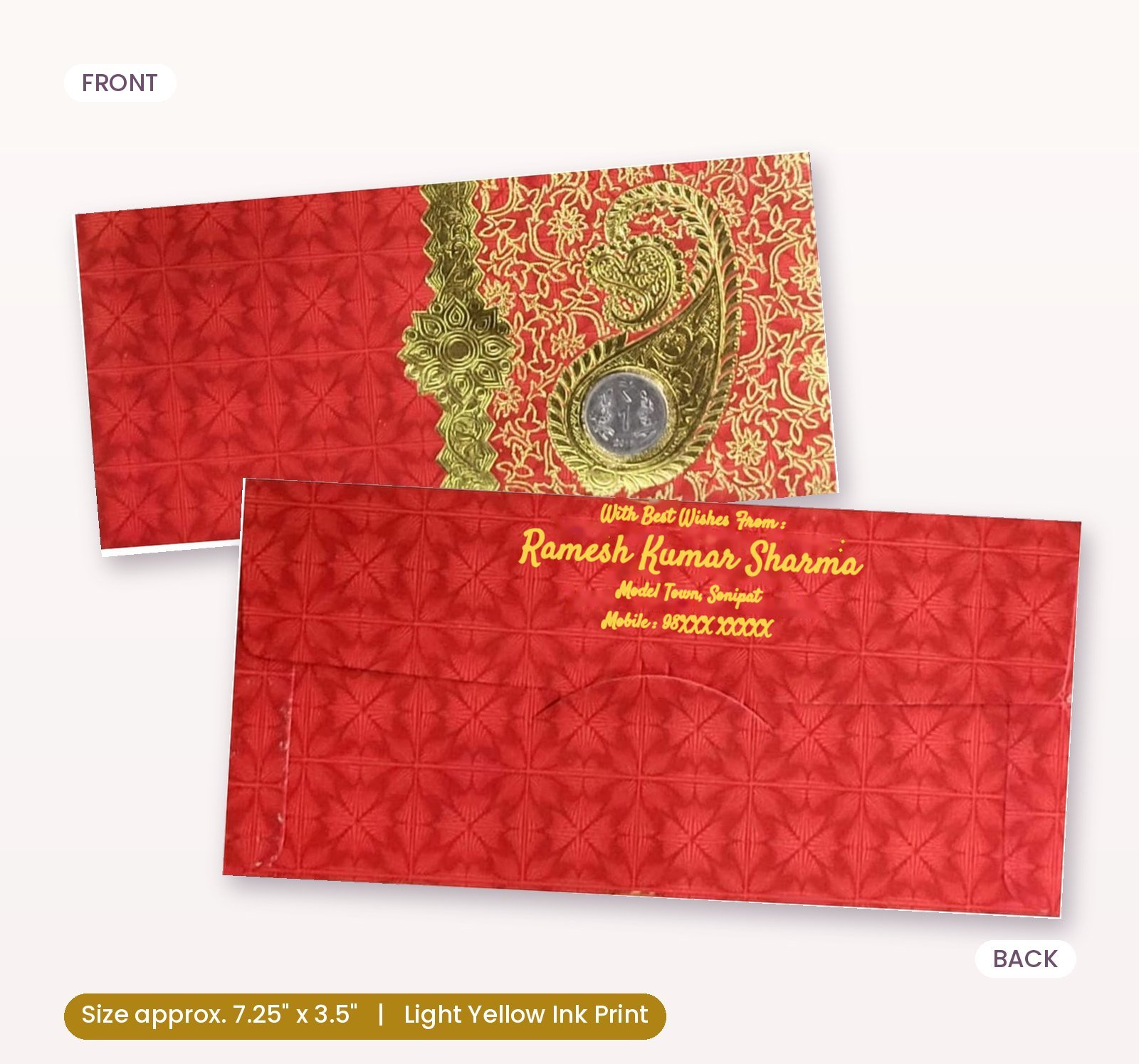 Beautifully Designed, Perfectly Crafted Shagun Envelopes Red colour