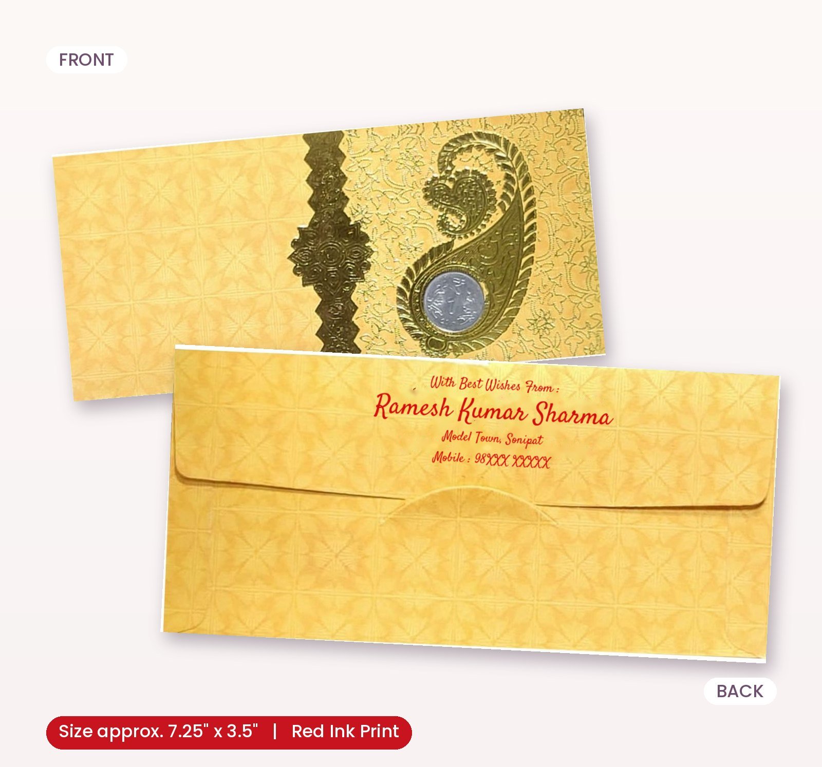 Beautifully Designed, Perfectly Crafted Shagun Envelopes cream colour