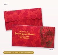 Exquisite Red Shagun envelopes with intricate gold foil detailing..
