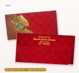 Elegant Red Wedding Shagun Envelope with Golden Design