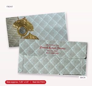 Traditional Indian Blessing Shagun Envelope with Intricate Gold Detailing