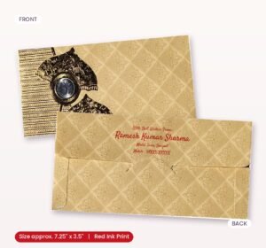 Elegant Golden Wedding Shagun Envelope with Coin Holder.