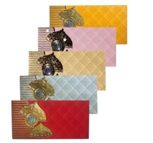 Elegant Multi-Color Wedding Shagun Envelopes with Coin Holder.