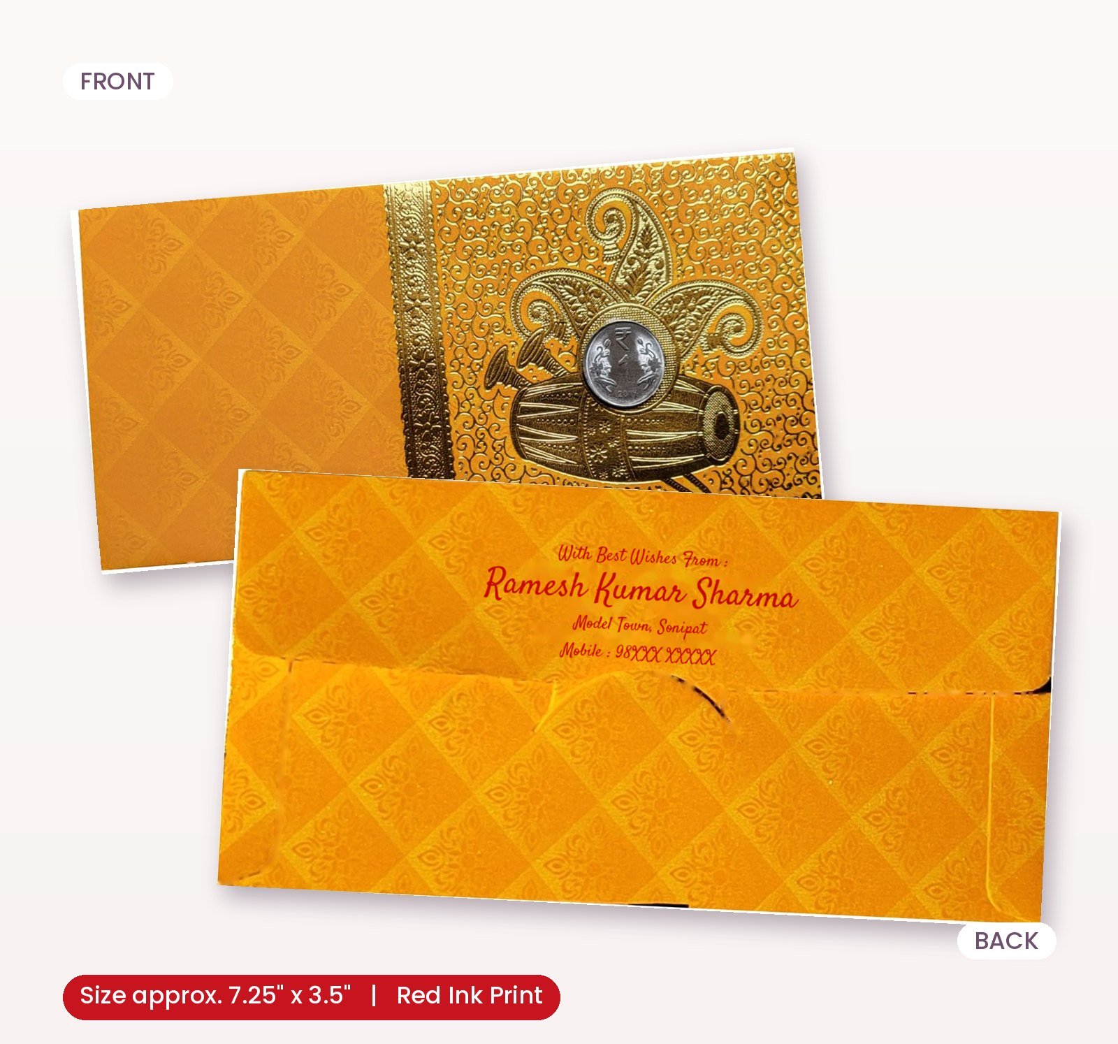 Premium Shagun Envelope with Dholak Design – Perfect for Every Auspicious Occasion .