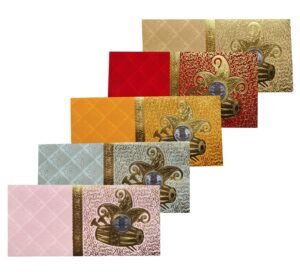 Premium Multicolor Shagun Envelopes with Elegant Gold Design..