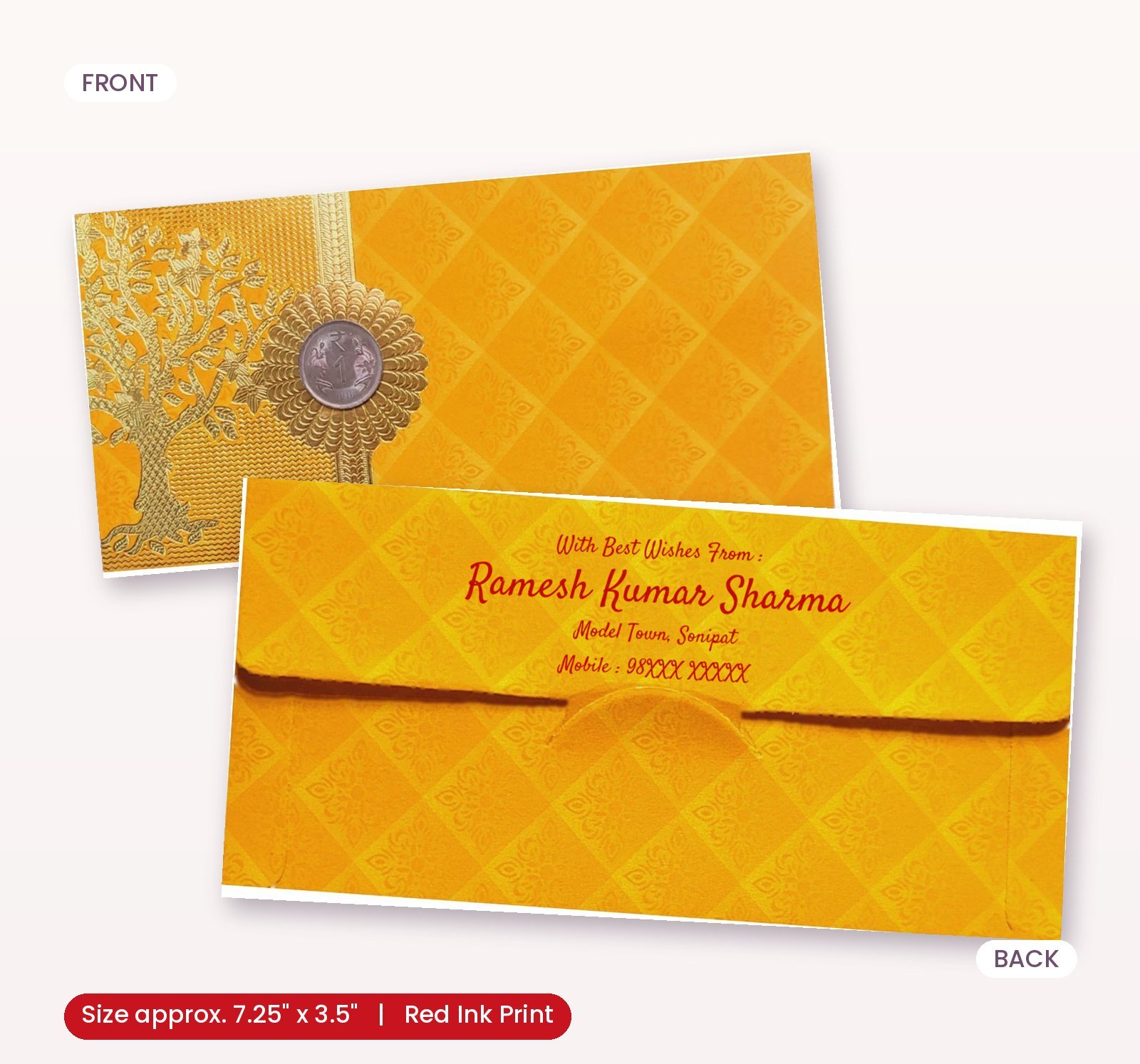 Premium Shagun Envelope – Traditional Elegance with a Personal Touch