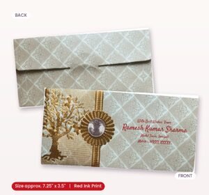 Elegant Shagun Envelope with Coin & Tree Design..