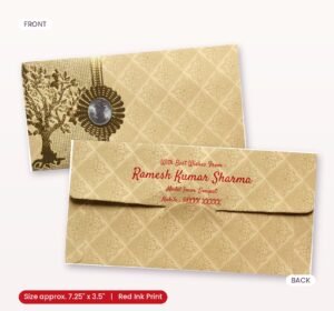 Designer Shagun Envelope with Embossed Gold Art..