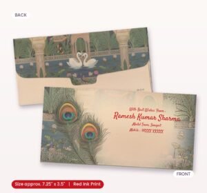 Regal Peacock Feather Wedding Shagun Envelopes