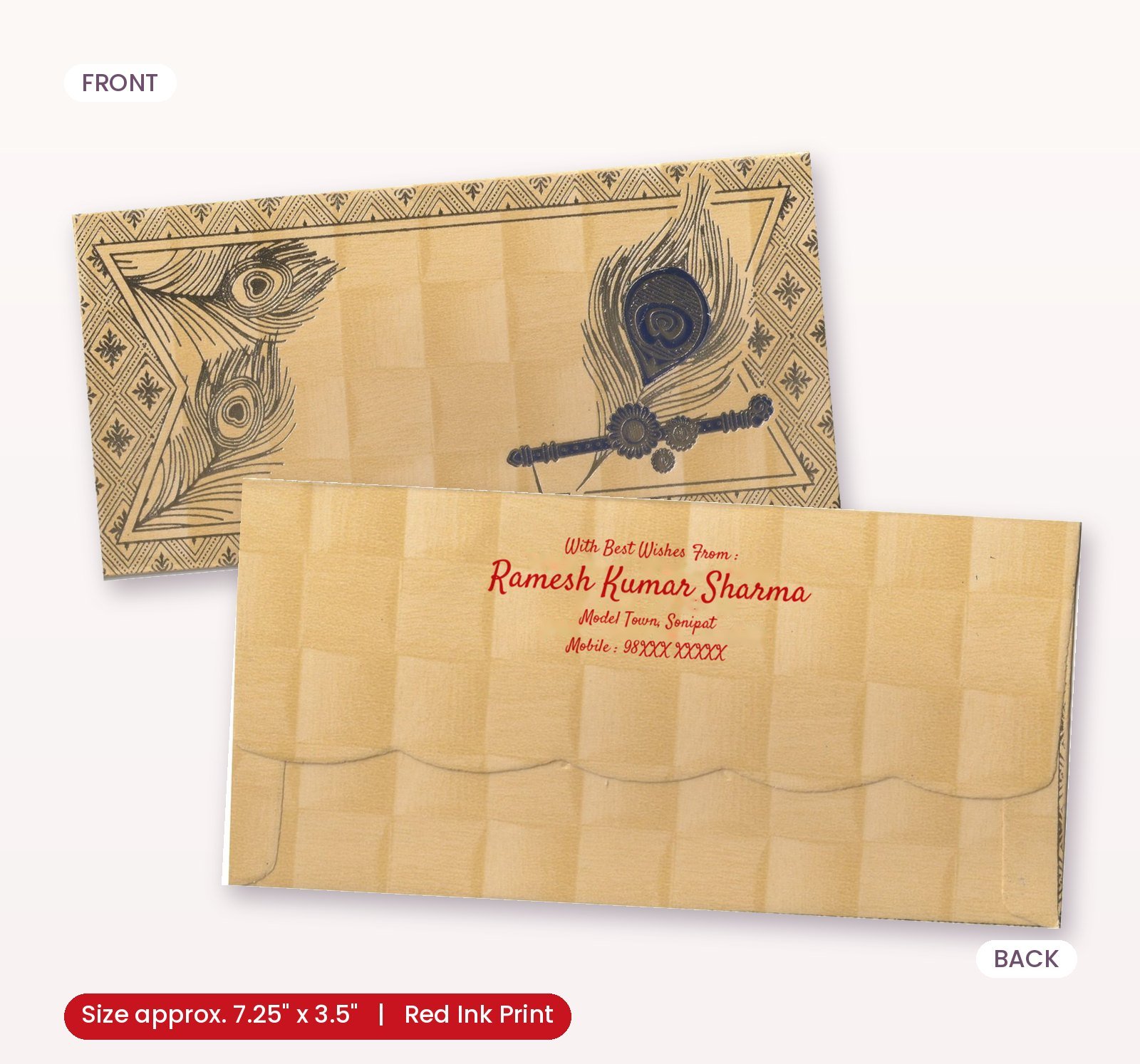 Elegant Peacock Feather Shagun Envelopes – Perfect for All Auspicious Occasions..