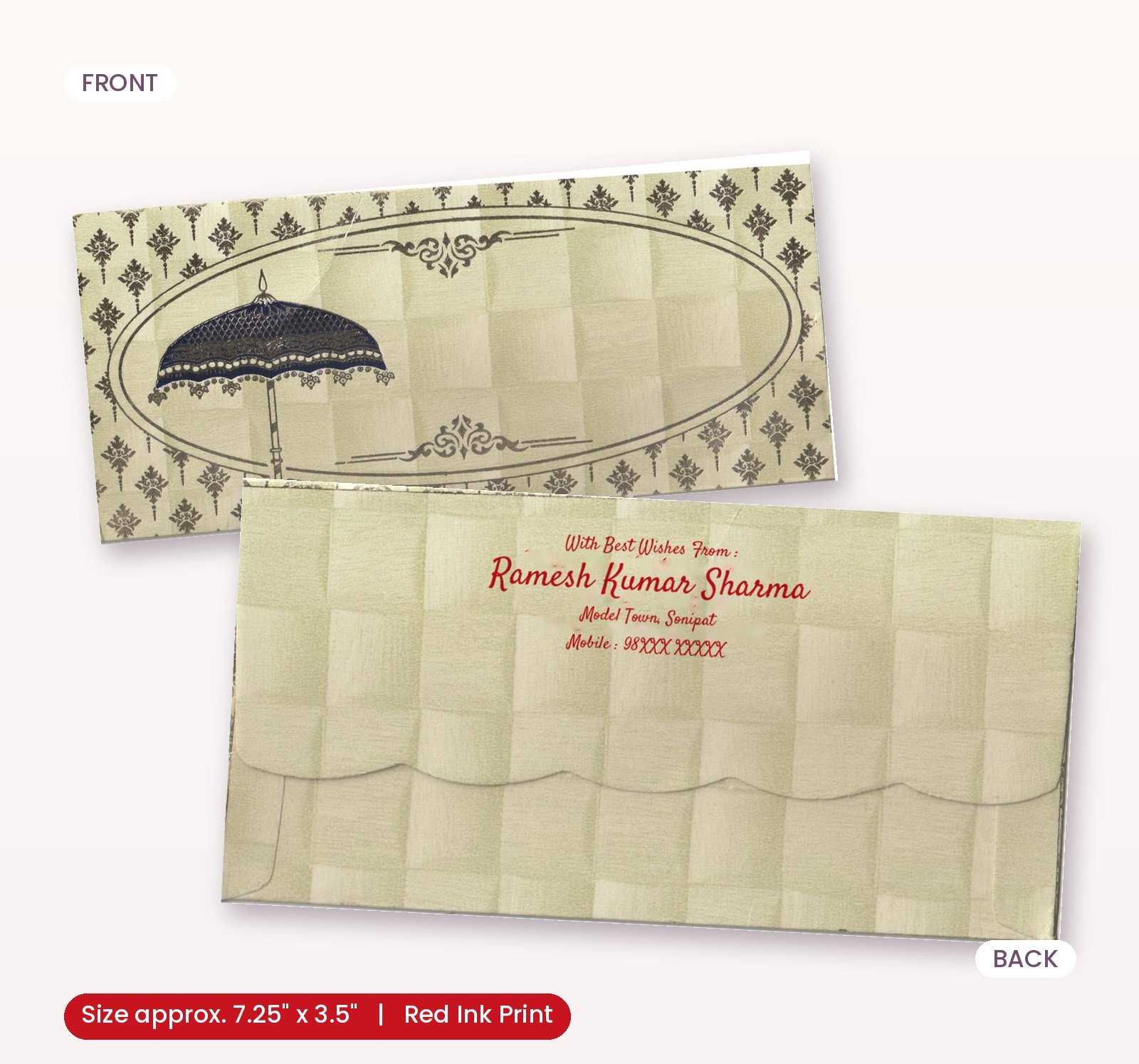 Regal Designer Umbrella Shagun Envelope:..
