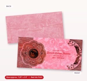 Pink Colour Fancy Wedding Shagun Gift Money Envelopes/ Lifafa with coin | Online Customized with Name printed