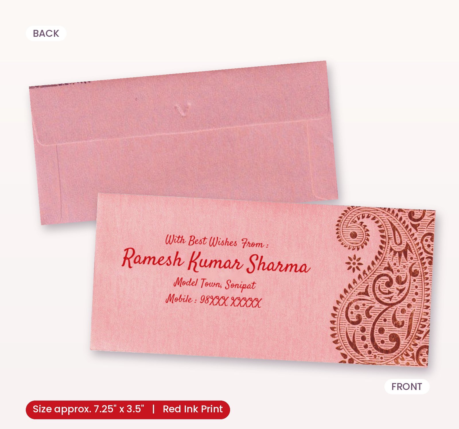 Pink Colour Carry Designer Shagun Wedding Envelope