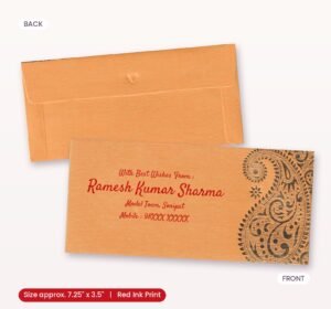 Orange Colour Carry Designer Shagun Wedding Envelope