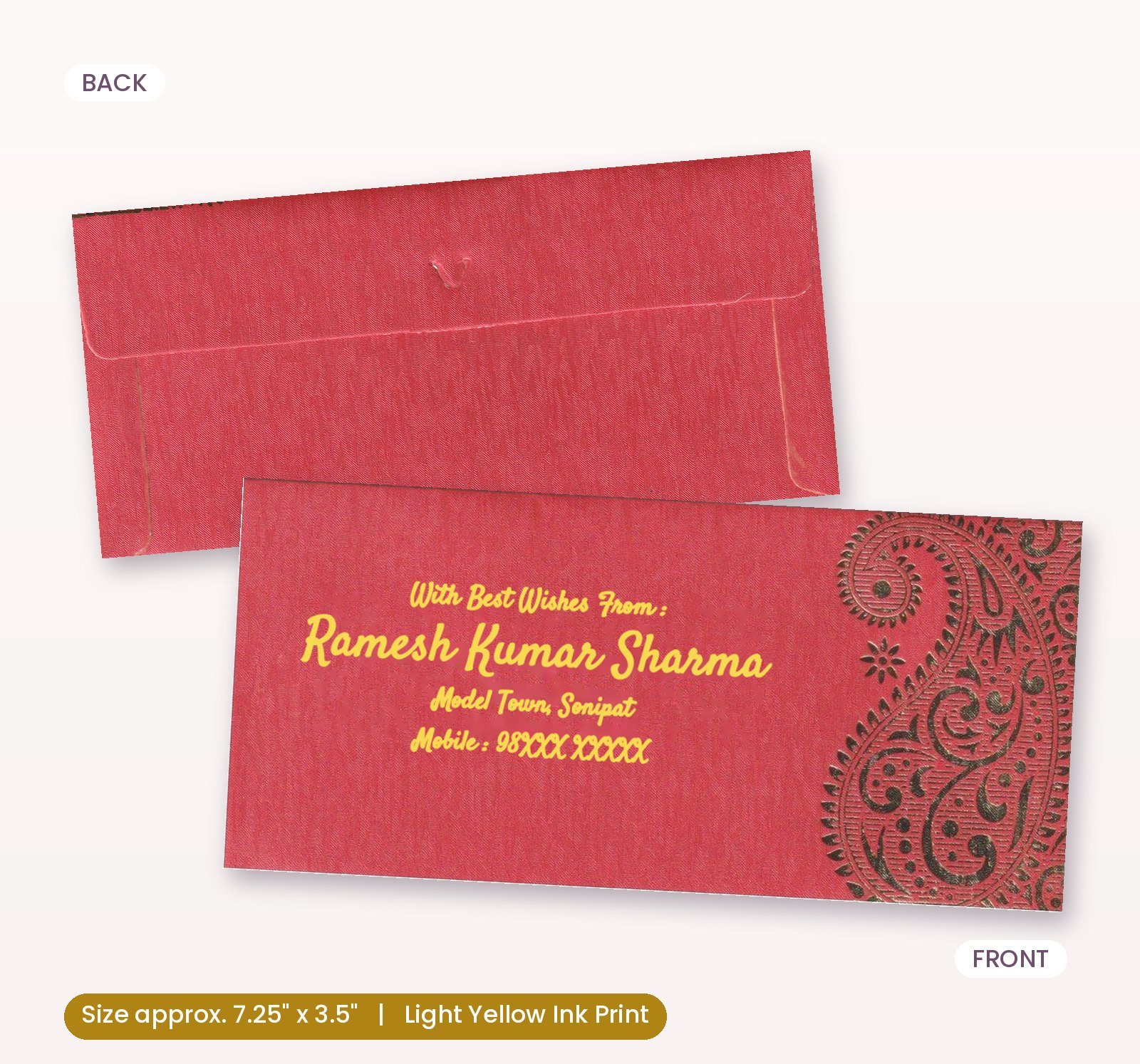 Red Colour Carry Designer Shagun Wedding Envelope
