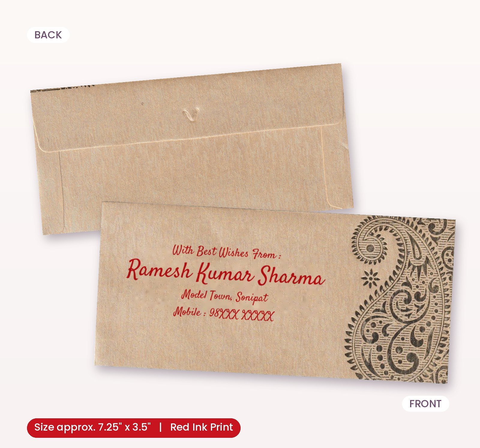 Golden Colour Carry Designer Shagun Wedding Envelope